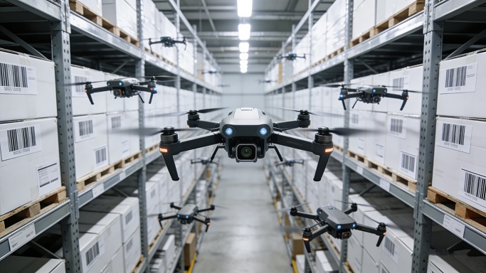 仓库盘点还在靠人爬货架?现在已经能用无人机全自动搞定了